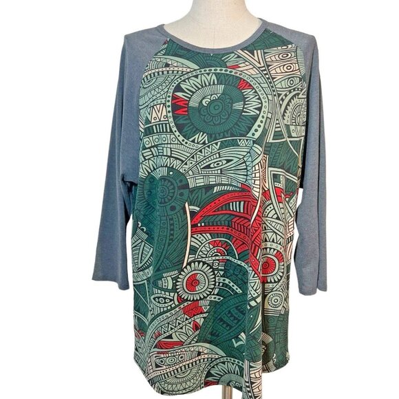 LuLaRoe Simply Comfortable Long Sleeve Top 3XL Womens Pullover Multicolor - Picture 1 of 7